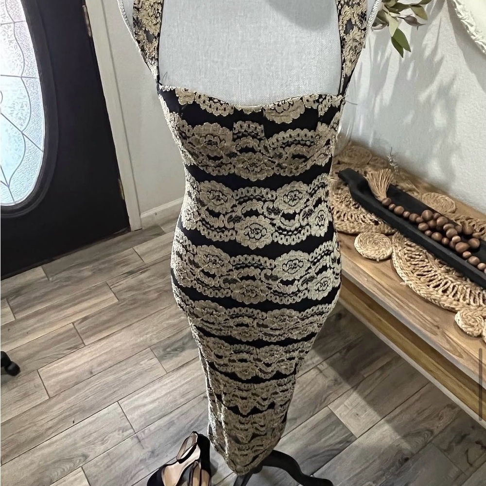 Black and gold lace